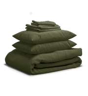 Sheet & Quilt Bundle Set - Olive