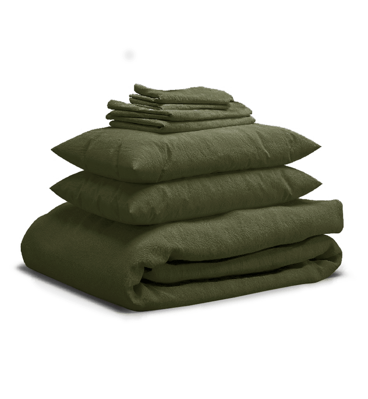 Sheet & Quilt Bundle Set - Olive