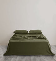 Sheet & Quilt Bundle Set - Olive