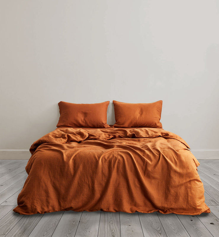 Sheet & Quilt Bundle Set - Rust