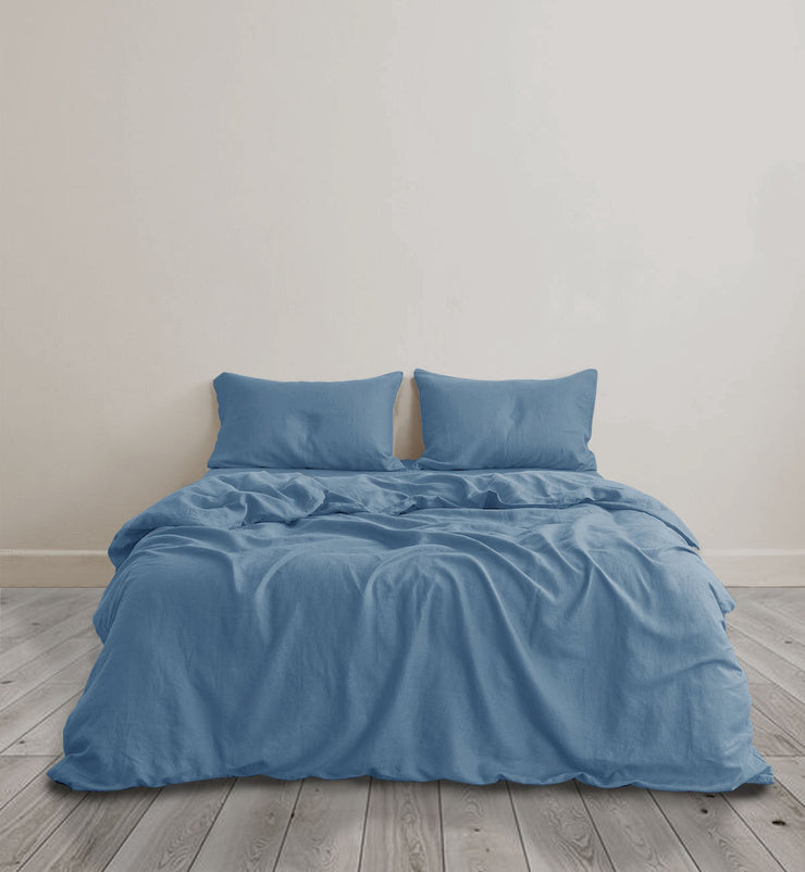 Sheet & Quilt Bundle Set - Blue Fog