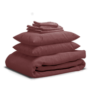 Sheet & Quilt Bundle Set - Wine